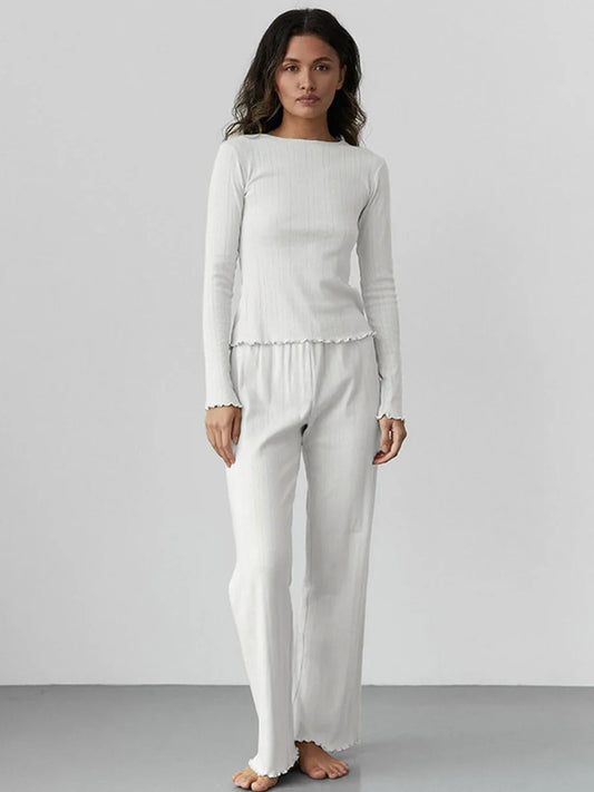 Set Women's Spring Knitted Comfortable Women Home Clothes